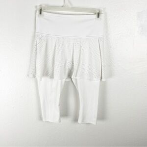 ATHLETA A-Game 2-In-1 White Skirt Leggings, Size Small